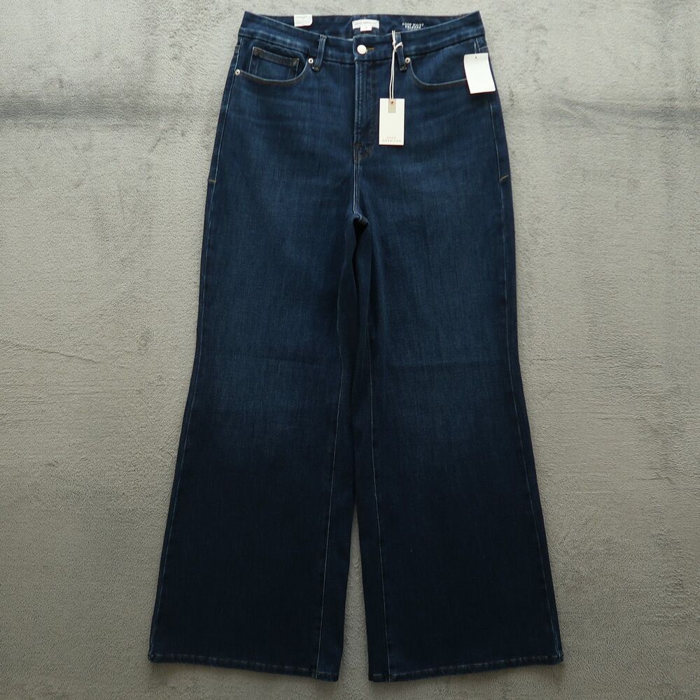Good American Jeans Women's Size 16 High-Rise Palazzo Wide-Leg 33.5" Inseam NWT